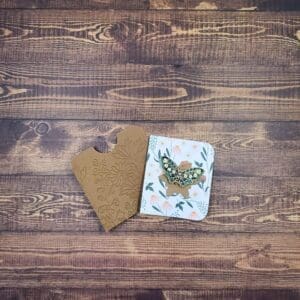 Champagne Flowers Butterfly Enamel Pin