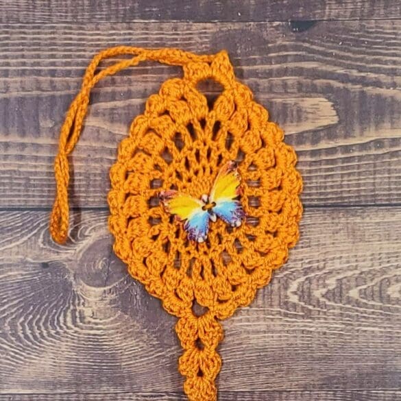 Watercolor Rainbow Butterfly on Orange Flutter Charm